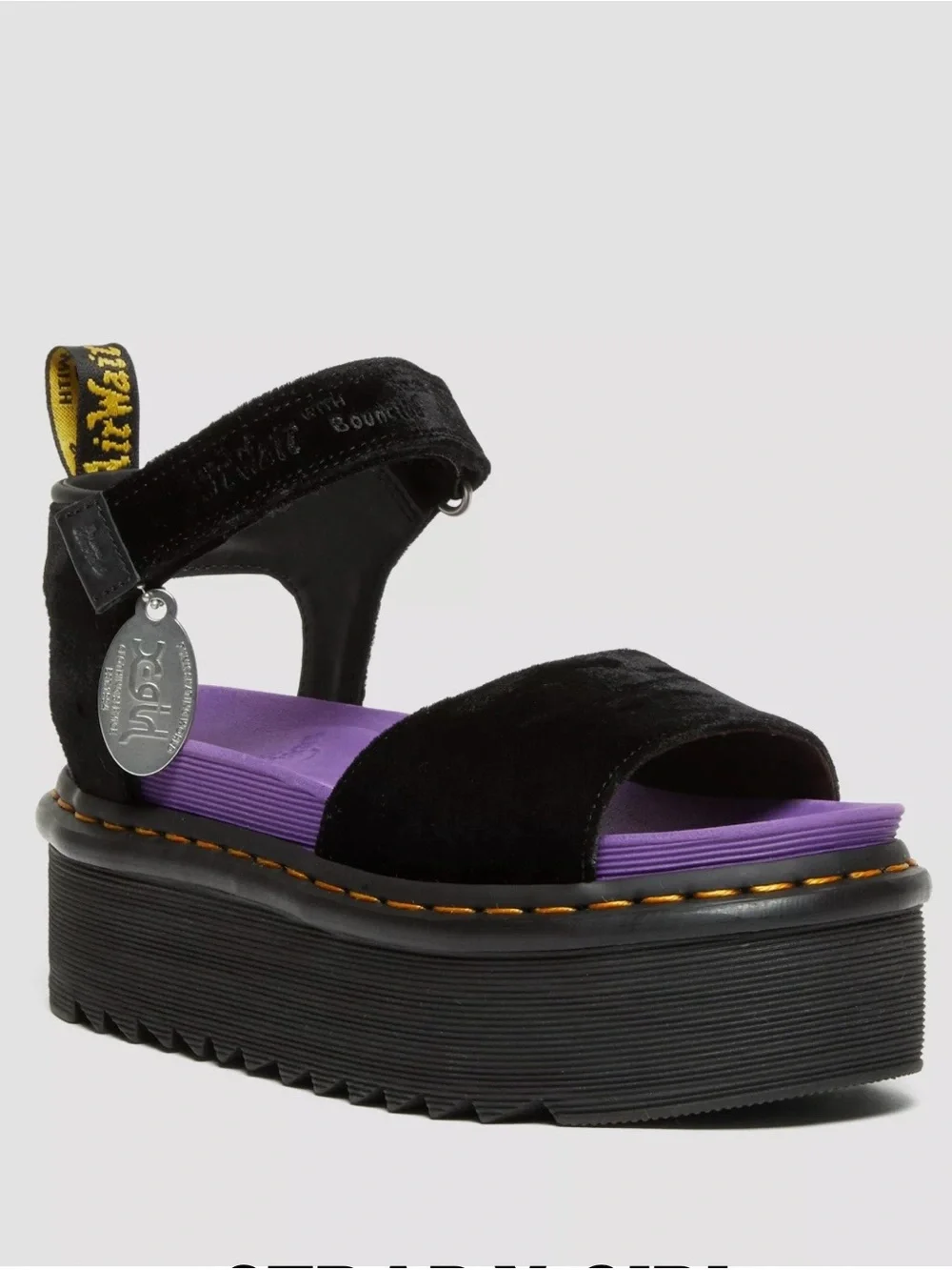 Dr. Martens Strap X-Girl Velvet Platforms Sandals